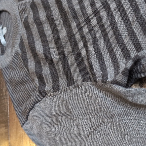 Smartwool Sparwood Crew Striped Sweater Dark Gray / Brown Size L - Picture 3 of 8